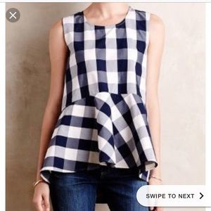 HD in Paris Peplum Top - Blue Gingham (0)